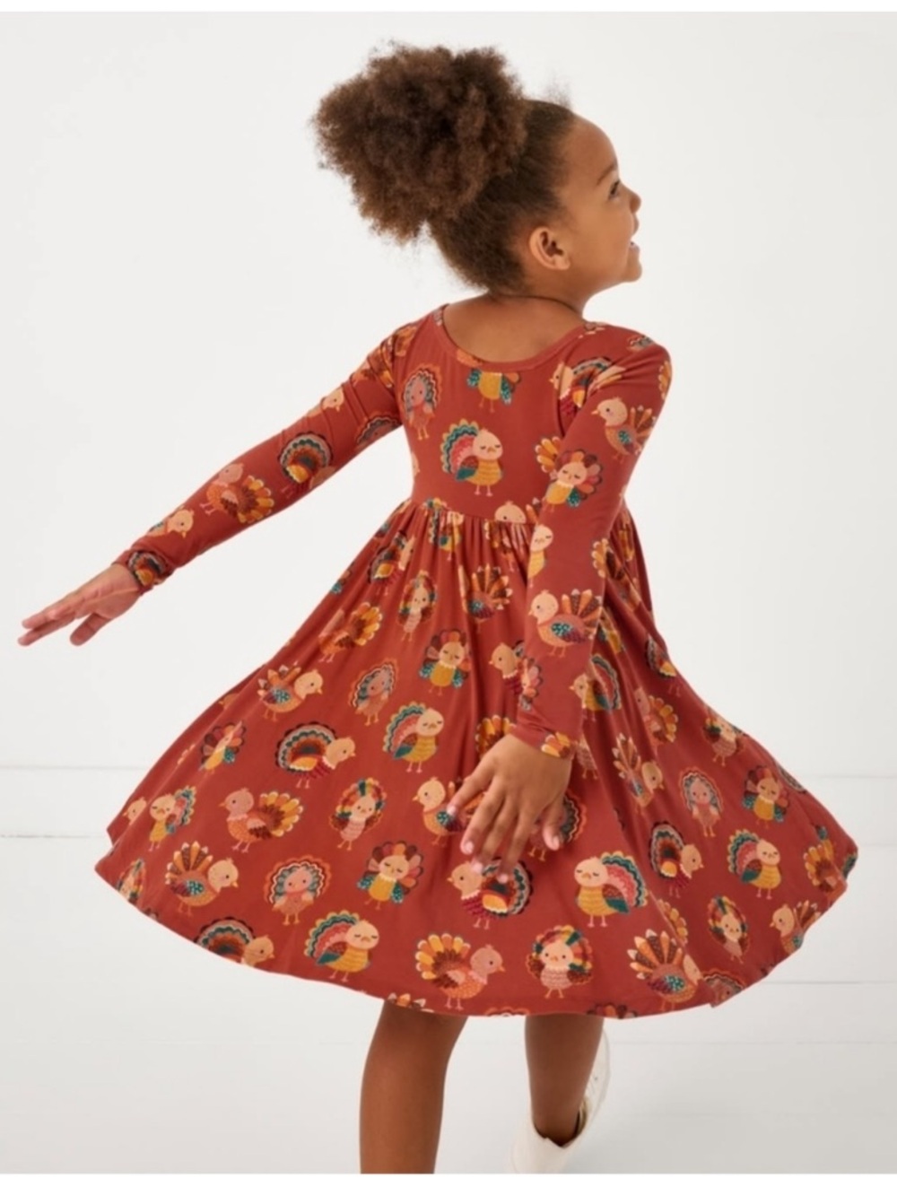 Play by Little Sleepies Grateful Gobbles Twirl Dress Thanksgiving Turkey 2T